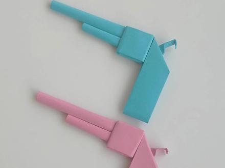 折纸枪方法教程,制作简单手工纸枪#折纸 #手工制作 #手工折纸 #折纸武器#手工