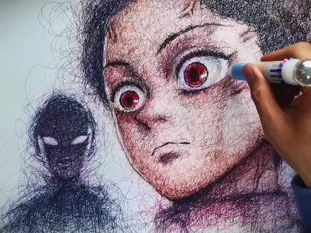 【鬼灭】什么?圆珠笔画一堆乱线,就画出了鬼舞辻无惨?!