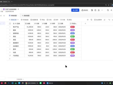 飞书多维表格|一键生成表单,保证数据隐私 📋 教你利用“生成表单”功能,将数据表转换为独立的填写表单,用户只能填写和提交数据,无法查看或修改已有记录!从创建到分享,手把手搭建安全的数据收集入口。
🎯 你将掌握
✅ 表单生成入口:
🔘 打开多维表格 → 点击右上角「生成表单」按钮
✅ 表单编辑与配置:
✏️ 表单名称:自定义(如“电商调研表单”)
🏷️ 字段标签优化:将默认字段名改为更友好的提示语
📝 例:“访客”字段 → 标签改为“请输入访客数量”,避免用户误填名字
⚙️ 可设置字段是否必填、是否显示、顺序调整等
👁️ 编辑完成后点击「填写」预览效果
✅ 数据提交与存储:
📝 填写示例:品类“飞机大炮”、金额999、访客888、数量777、库存666、日期选当天、负责人“张三”
✅ 点击「提交」→ 数据自动写入原始数据表中,成为一行新记录
📊 可在原表的“表单视图”中查看所有通过表单提交的数据
✅ 表单分享与权限:
🔗 点击右上角「分享表单」→ 生成表单专属链接和二维码
🌐 分享范围可选:
├─ 互联网获得链接的人(任何人可填)
├─ 组织内获得链接的人
└─ 仅指定成员
🔒 核心优势:填表人只能看到表单输入界面,看不到原始数据表中的任何已有记录,保护数据隐私
✅ 典型应用场景:
📊 用户调研问卷
📝 活动报名收集
💬 客户反馈/投诉登记
👥 内部员工信息收集(如周报、请假申请)
📦 进销存系统的入库/出库单录入
✅ 核心认知:
📋 表单是数据表的“安全写入入口”,不是独立的数据存储
💾 所有提交数据自动汇入原表,便于统一管理和分析
👥 支持多人同时填写,实时入库,无需人工汇总
#ai #ai工具 #飞书多维表格