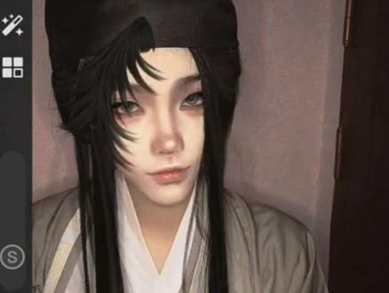 #后期 二编:忘记在视频里说了,如果是其他颜色的假发,只用把黑色部分换成你买的假发的最深的颜色就行了,纯白色画发丝不变