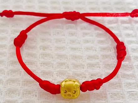 手绳编织教程,DIY手链,用吸管就可以做的金珠手链!#编织教程 #DIY #闺蜜礼物