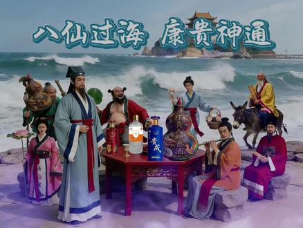 醉八仙。 本曲改编自经典神话剧《东游记》主题曲《逍遥游》,开篇良辰美景难得,八仙齐聚,举康贵琼浆,我们大家一起共醉吧!融八仙过海的传奇神韵、醉八仙的豪迈气韵与康贵人营养酒的营养底蕴于一曲,谱就独属康贵的仙酿篇章。曲调承袭原曲的洒脱悠扬,歌词以八仙东游渡海、各显神通为引,将铁拐李、吕洞宾等八仙的逍遥风骨,与醉八仙的豪情快意相融,借“扁舟遨游”“竞自由”的意象,勾勒出举杯同酌的悠然意境。同时紧扣康贵人酒的核心特质,把金丝小枣的润养醇香、富锶泉水的精酿匠心、窖藏时光的醇厚底蕴凝于字句,以“枣香润养人未老”“锶泉精酿筑琼楼”道尽酒品的营养与工艺。一杯佳酿解烦忧,千般豪情入酒肠,让饮者在枣韵醇香中,品仙家逍遥,得康乐安康,于杯盏之间尽享“康成贵成”的美好祈愿。