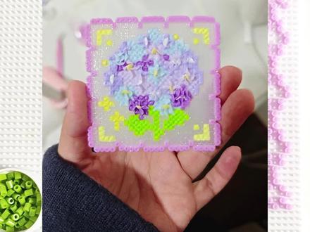 拼豆立体花杯垫成啦!#手工diy制作 #手工 #拼豆豆 #拼豆豆立体教程 #造·作手作馆 @造·作手作馆·陶艺·银饰