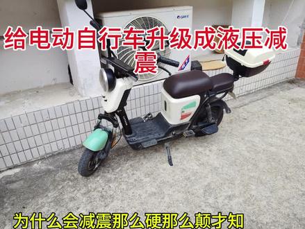 原车前后减震都是假减震,很震也很颠,现在老牌大厂都很不用心来生产电动自行车能减配的地方就尽里减,导致电自骑行体验太差。我现在花了一百多块更换前减震,后减震也准备换成液压川南液压减震。