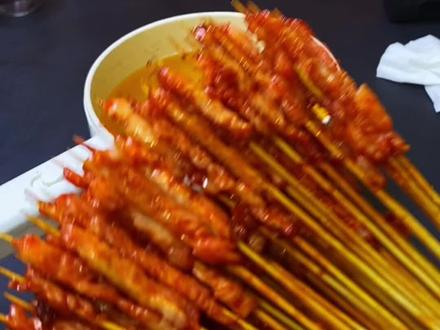 香炸小肉串,一元三串一元四串随便卖#摆摊#小肉串