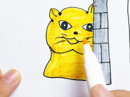 暗中观察表情包#跟着抖音学画画 #幼儿简笔画