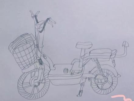 怎么画电动车#速写 #绘画 #零基础学画画
