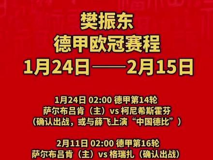 #樊振东 樊振东德甲 欧冠赛程
