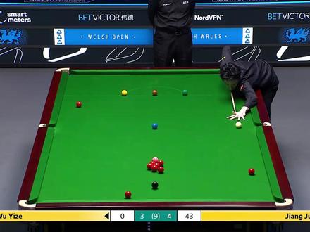 4比4决胜局来了!吴宜泽3连鞭逆转江俊,争夺威尔士赛四强门票 #吴宜泽 #江俊 #斯诺克 #斯诺克威尔士公开赛