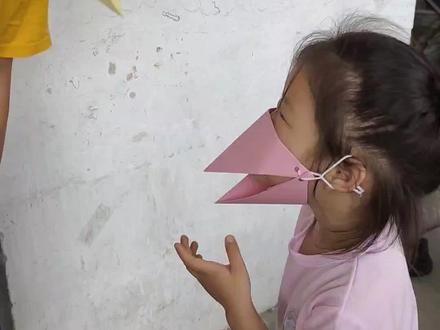 教你如何用A4彩色纸,做一个简单好玩,超级搞笑的纸鸟嘴乌鸦嘴,戴上还可以吃饭的鸟嘴口罩制作教程,非常适合的亲子手工#简单折纸 #手工达人 #手作diy #一学就会