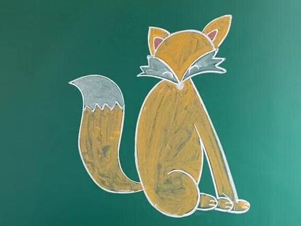 简单画小狐狸#简笔画 #黑板画简笔画