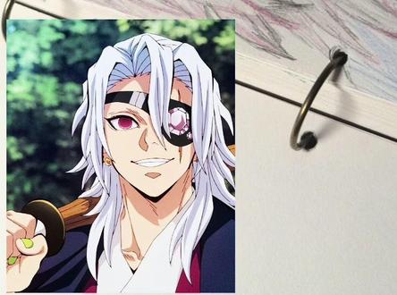 今天画的是音柱!华丽哥#跟着抖音学画画 #宇髓天元 #鬼灭之刃