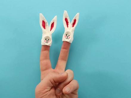 漂亮的小兔子,可以带着手指上,快来看看怎么做的? #手工折纸 #手工diy #折纸教学