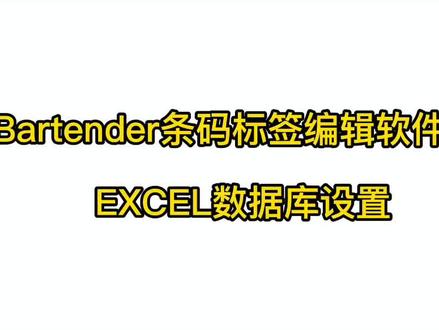 Excel与Bartender配合#Excel与Bartender配合