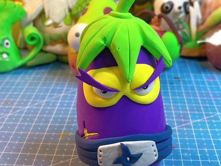 #粘土教程 #粘土 #植物大战僵尸2 #植物大战僵尸 茄子除了吃还能干嘛?植物大战僵尸2忍者茄子粘土教程