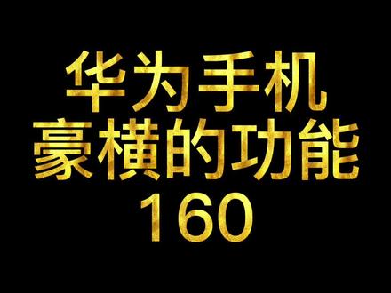 华为手机豪横的功能160