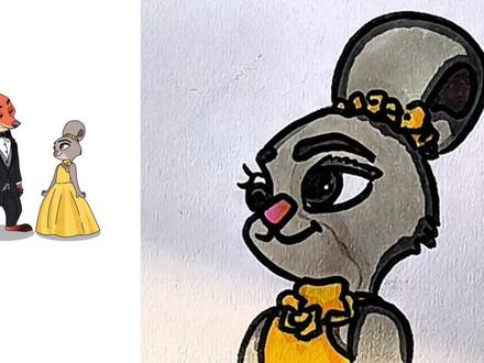 狡猾的兔子小姐和愚蠢的狐狸先生。 #简笔画