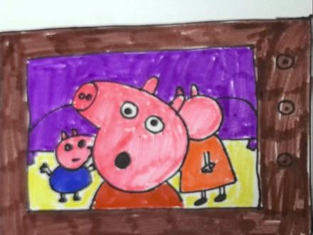 佩奇一家真是太可爱了☺!#儿童动画 #小猪佩奇简笔画 #看动画学画画 #简笔画