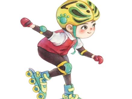 #画画教程 #画画的baby #画画日常 #手绘插画 #水彩手绘#水彩插画 今天画的滑轮滑的小朋友