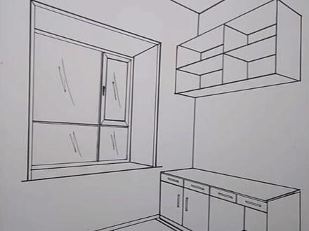 手绘基础,墙角学习桌空间效果@抖音小助手
