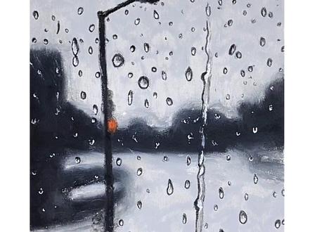雨天窗外水珠油画棒详细教程来了#手绘 #画画 #绘画教程 #油画棒 #窗外的雨越下越大