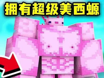 我的世界:拥有各种各样的美西螈!能力各不相同,如何通关MC? #我的世界