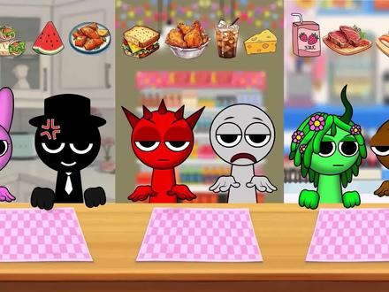 节奏盒子6名成员吃表情包美食 #美食动画 #节奏盒子