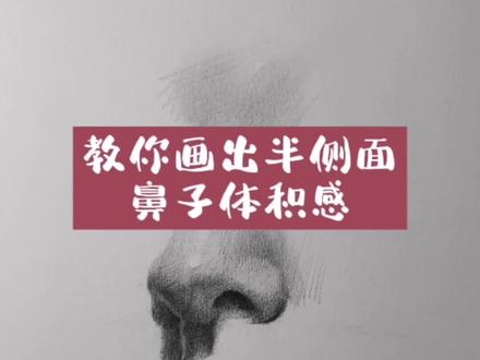 半侧面的鼻子体积感如何表达!你学会了吗?#素描 #画画 #手绘 #零基础学画画 #一起学画画 #鼻子 #有手就行