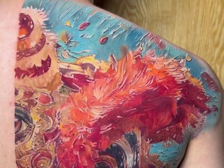 醒狮进度四分之一#纹身师日常 #tattoo #绘画 #画画 #纹身师