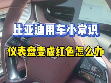 比亚迪仪表盘变成红色怎么办?#年轻不设限海洋嗨翻天 #比亚迪海洋