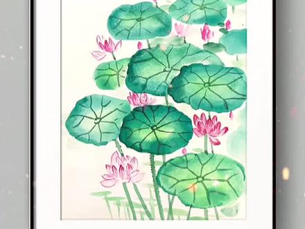 江南可采莲 莲叶何田田#创意美术 #少儿美术 #古诗配画 @抖音小助手