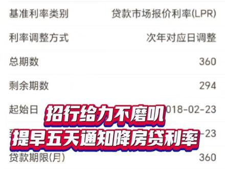占点银行的便宜不容易啊,感谢国家给我们减负,也招行高效点个👍#房贷 #降息 #lpr房贷 #好消息 #房贷利率下调