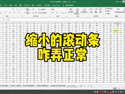 Excel缩小的滚动条咋弄正常 #excel技巧 #excel函数 #excel教学 #office办公技巧
