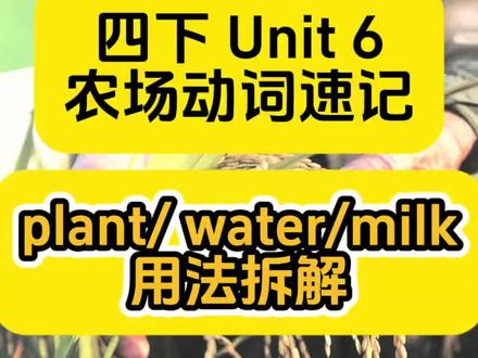 四年级下册英语农场主题精讲,结合课文场景拆解高频动作动词,重点突破plant/water/milk等易混词用法,帮孩子吃透考点,告别死记硬背。
#四年级英语 #小学英语 #英语单词 #动词短语 #农场英语