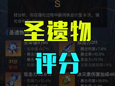 原神圣遗物评分怎么看?原来这么简单 #原神 圣遗物#提瓦特小助手