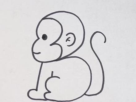 4个3来画小猴子#零基础学画画 #画画 #简笔画 #一学就会的简笔画 #儿童画