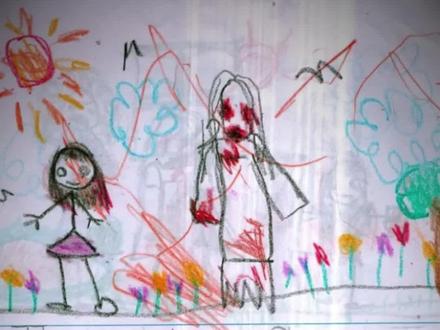 外网流传的恐怖日记,小女孩画下了她看不见的朋友lisa!#恐怖