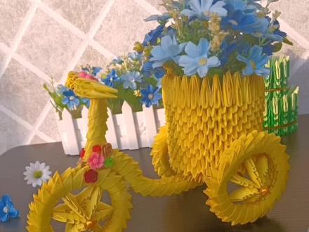 三轮花车三角插教程一#三角插 #手工 #折纸