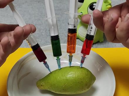 千万不要把色素打进柠檬里 #实验 #揭秘 #一口气看完