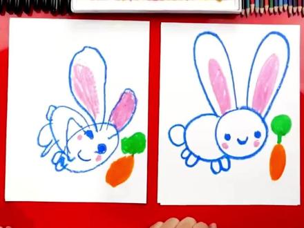 三岁孩子学画可爱的小兔子🐇,简单易学的儿童简笔画#一起学画画 #想画就画 #儿童画教程