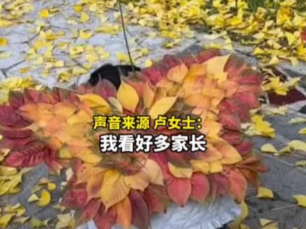 妈妈带女儿捡落叶,DIY蝴蝶翅膀+巫师帽超有氛围感