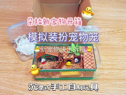 #拆快递 #沉浸式 #手工 #创意 #手工diy 模拟装扮宠物小窝暴走朵拉自制宠物新宠物开箱芦丁鸡笼子布置自制纸宠物沉浸式装扮房间声控解压视频原创自制玩具
