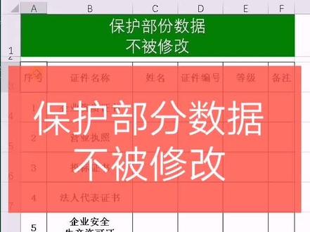 Excel保护部分表格数据不被修改#excel #excel技巧 #表格 #计算机 办公软件