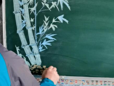 古诗词粉笔画欣赏。#学习 #手抄报#黑板报#想画就画 #抖出我的艺术 @抖音小助手