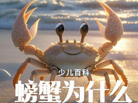 少儿百科:螃蟹为什么横着走路? 这其实和它们的身体结构有关系哦!螃蟹有八只脚,但是它们的前脚(也就是大钳子)特别有力气,用来抓食物和保护自己。而后脚呢,就像小推车一样,帮助螃蟹在海底或者沙滩上移动。你知道吗?螃蟹的骨骼和我们的不一样,它们的骨头是长在身体外面的,叫做“外骨骼”。这个外骨骼很硬,可以保护螃蟹的身体。但是螃蟹的关节只能上下活动,不能左右活动。横着走还能帮助螃蟹在海底的复杂环境中保持平衡,更快地穿梭在狭窄的空间里,躲避敌害的攻击。所以,螃蟹为了走得更快更稳,就选择了横着走。这样看来,螃蟹横着走是不是也挺聪明的呢,它们找到了最适合自己的行走方式。现在,你是不是对螃蟹有了更多的了解呢!#少儿百科 #趣味知识科普 #科普知识 #育儿 #儿童睡前故事