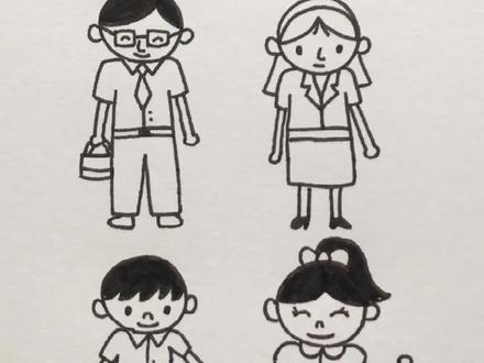 只需要两个字母O和H,就可以画遍三代人@抖音小助手 #我要上热门 #一家人#全家福#简笔画#画画#亲子