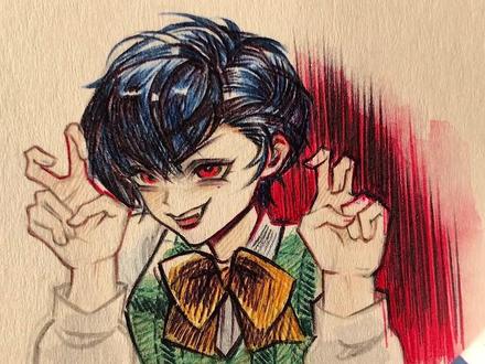 圆珠笔画的尹佳蓝!小邪恶喜欢不! #玩物 #尹佳蓝 #蓝果圆珠笔 #铅笔画 #二次元