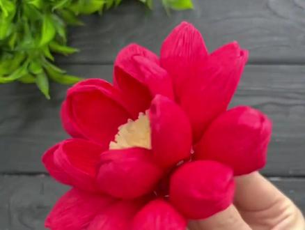 妙享亚运盛会,花趣中秋国庆!一起来做一朵节日的中国红花朵吧!#国庆节 #手工diy #中秋节 #亚运会 #折纸