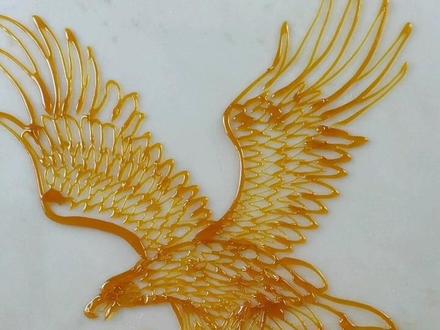 糖画老鹰教程,糖画#糖画艺术 #糖画教程