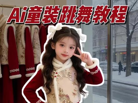 “当东方美学遇上现代童趣,穿在身上的,都是文化的小小传承。”#新中式童装 #国风穿搭 #ai教学#童装跳舞